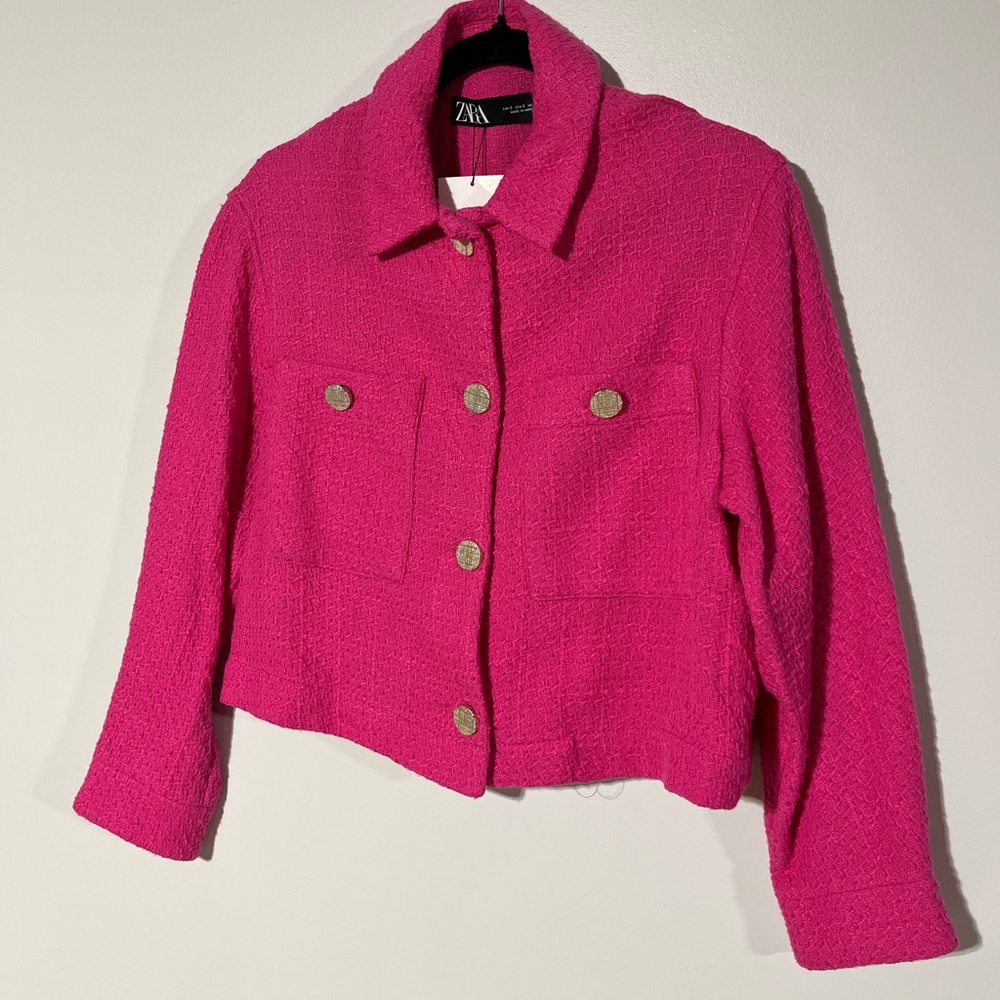 Zara Women’s 100% Cotton Pink Blazer/Jacket